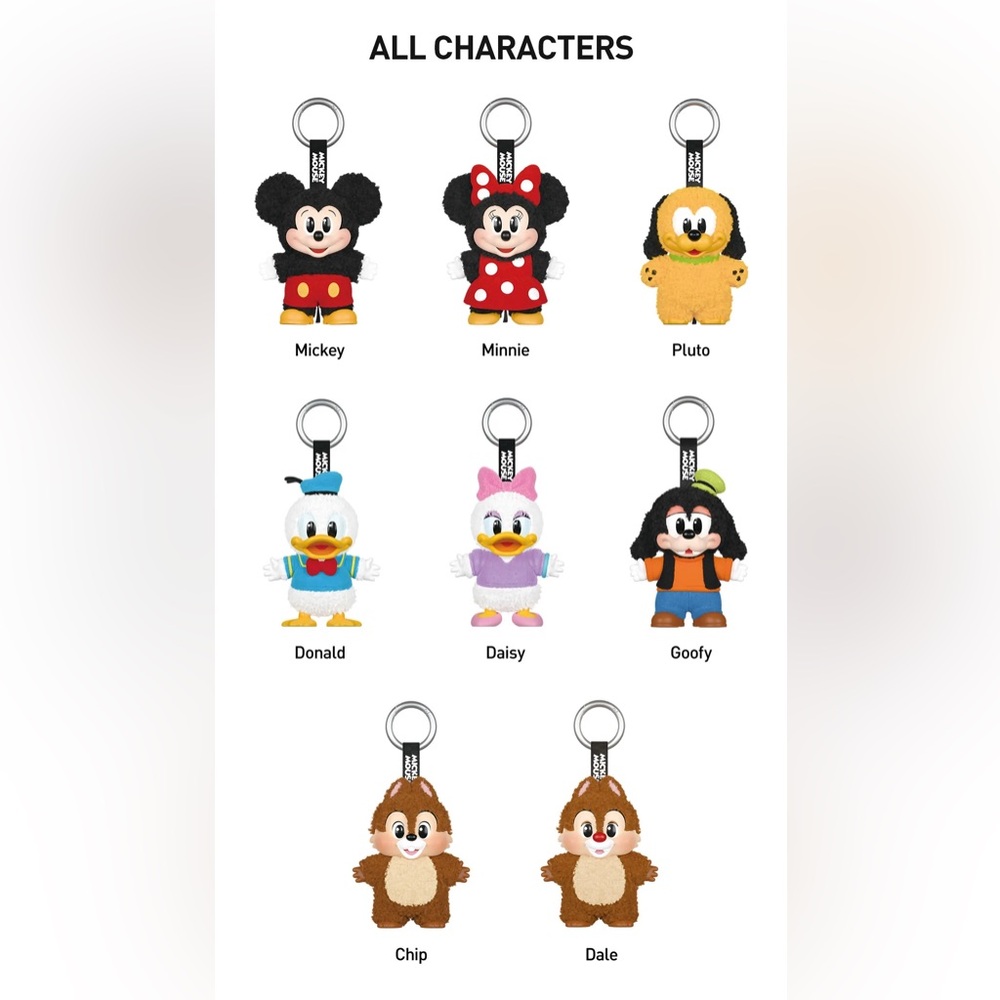 CONFIRMED CHIP Mickey Family Cute Together Keychain Series Figures Plush - Picture 9 of 12